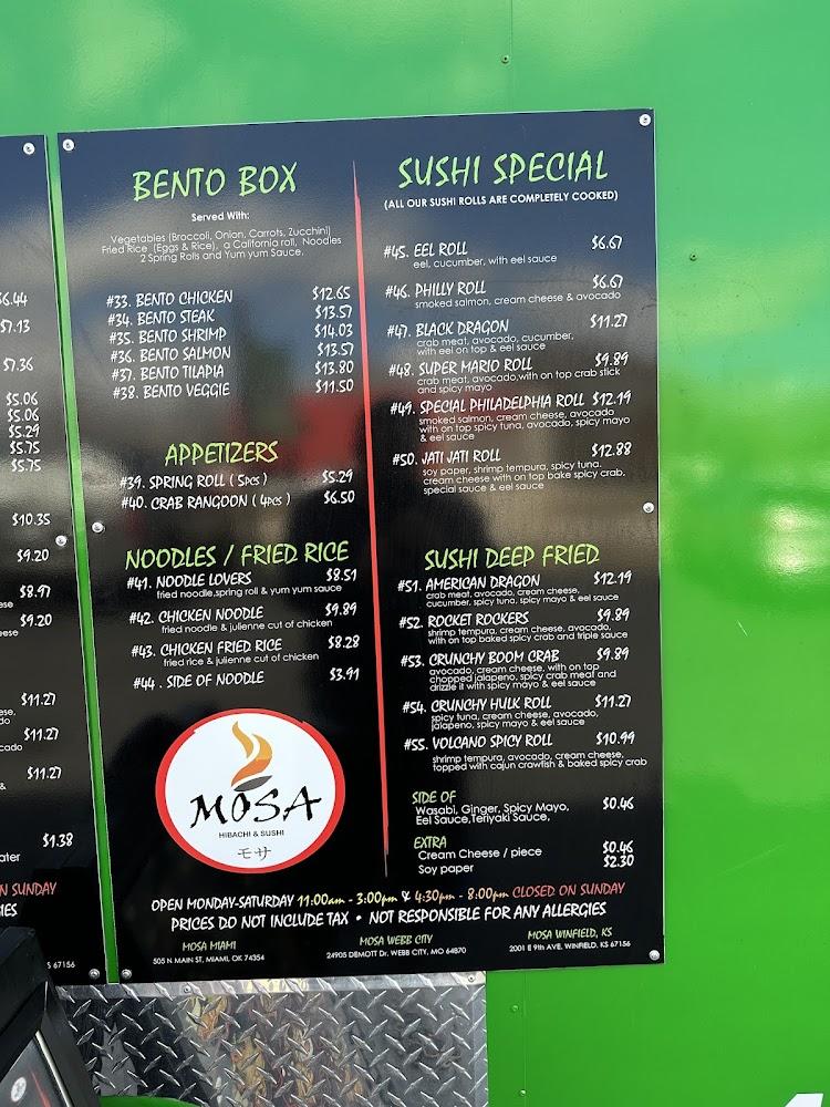 MOSA Hibachi & Sushi Japanese Express Joplin, MO Menu image 3